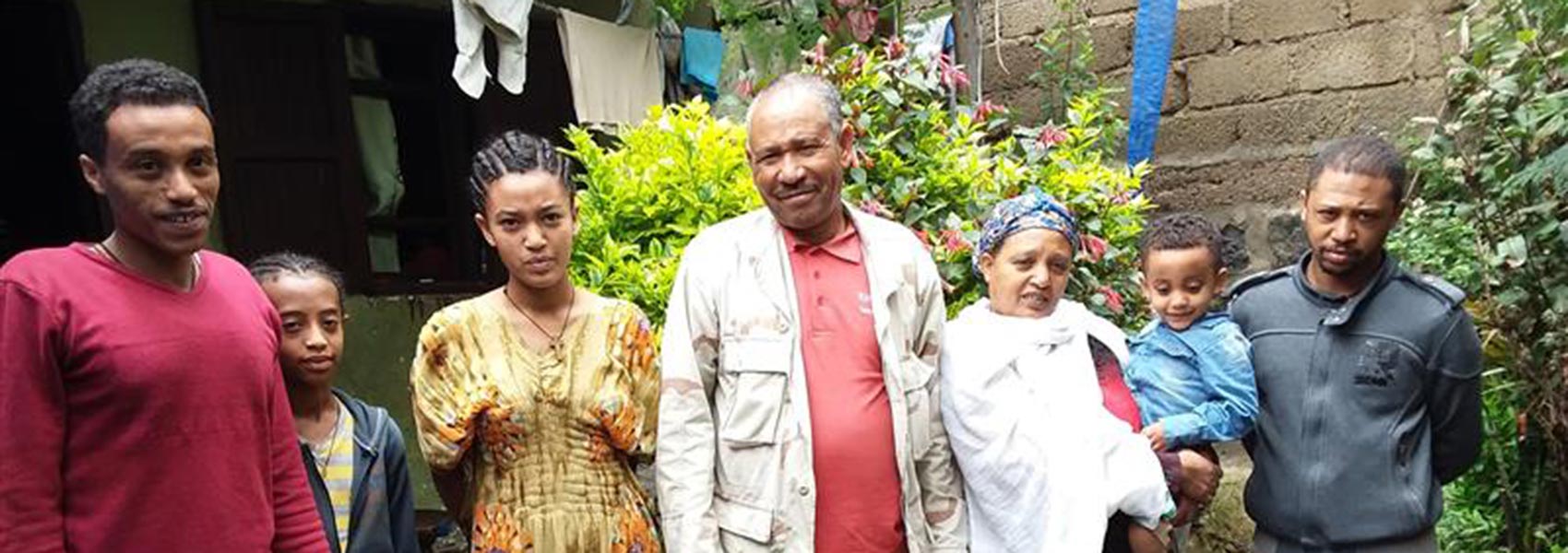 An Ethiopian family with their adopted daughter
